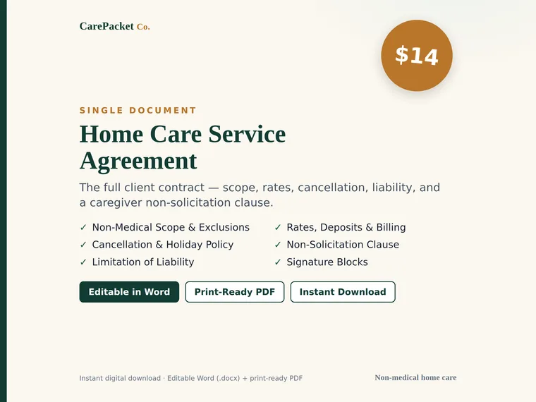 Home Care Service Agreement preview