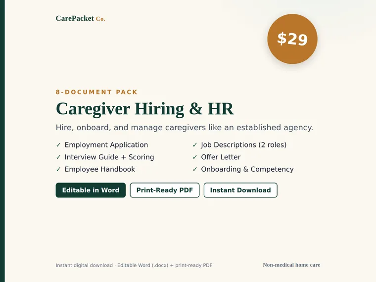 Caregiver Hiring & HR Pack preview
